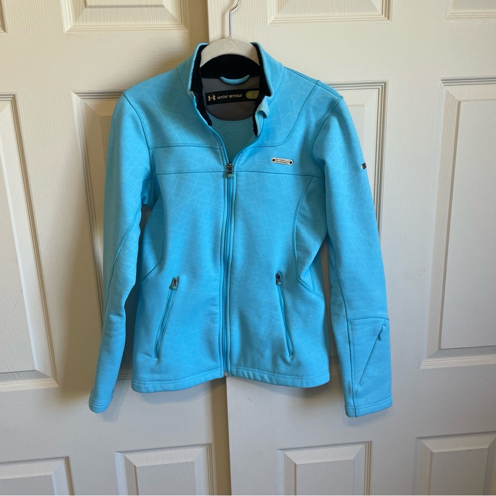 Under Armour Light Blue Zip-Up Jacket Light/medium Weight